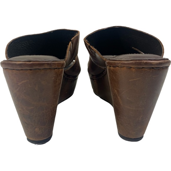 BORN Brown Amalia Wrapped Wedge Slide Sandals - Picture 5 of 13